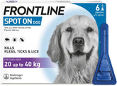 FRONTLINE Spot On Flea & Tick Treatment for Large Dog (20-40kg) 6 Pipettes