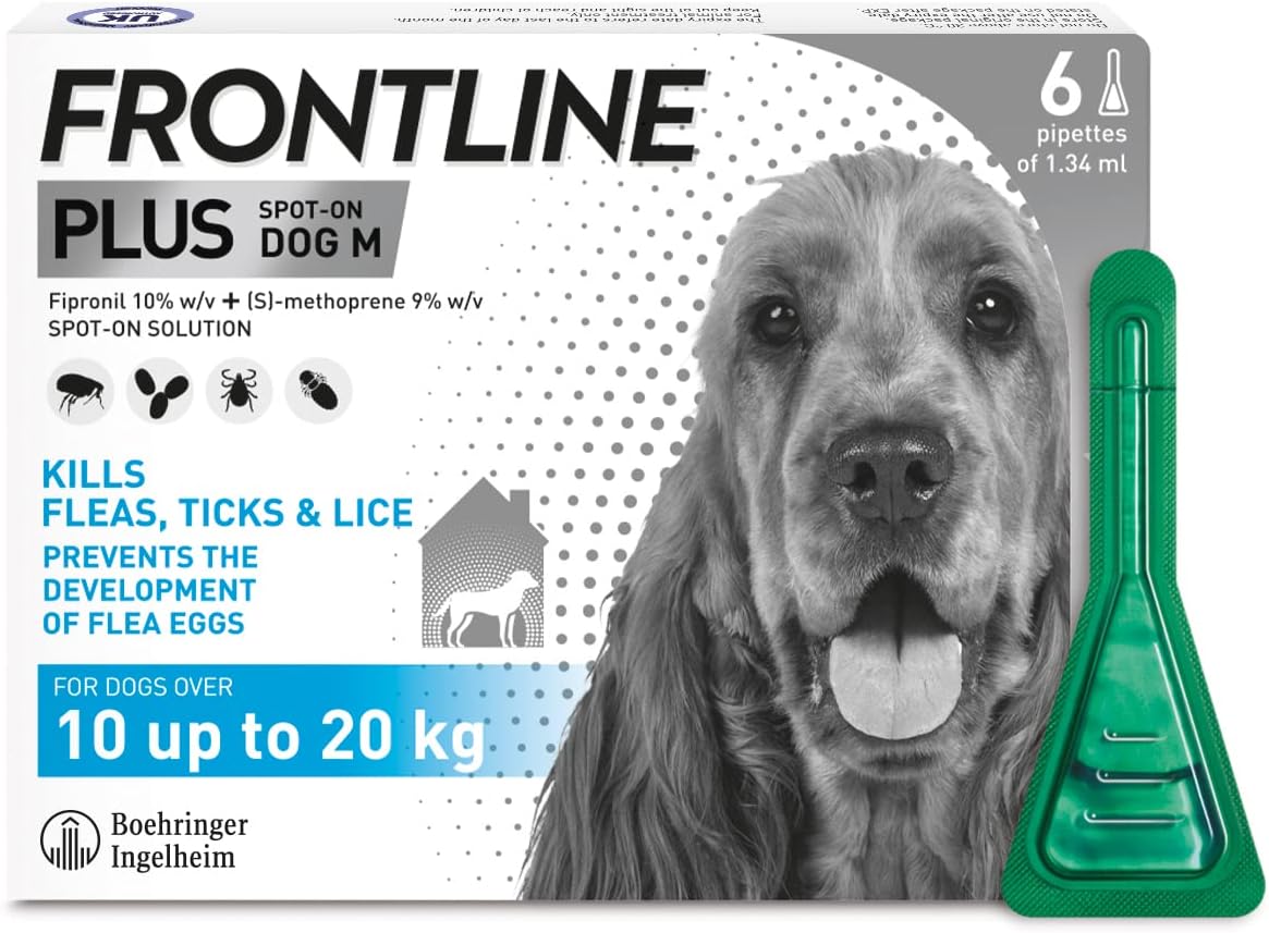 FRONTLINE Plus Flea & Tick Treatment for Medium Dogs - 6 Pipettes